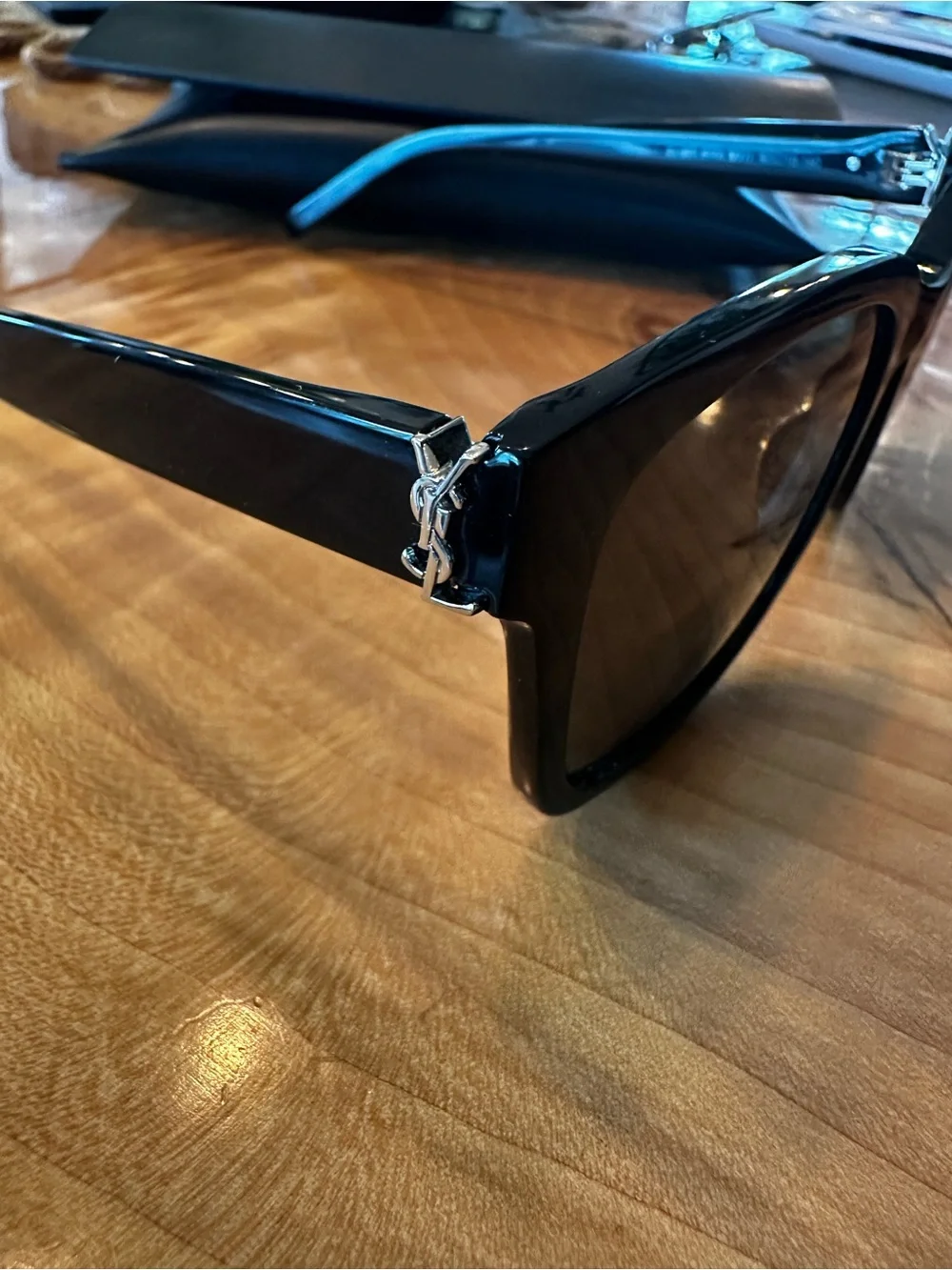Saint Laurent Oversized Black Sunglasses with Dark Lenses